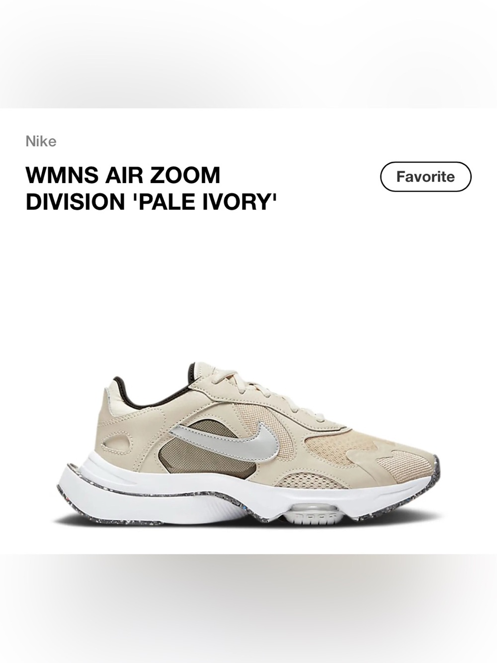 Nike Air Zoom Division — Pale Ivory
